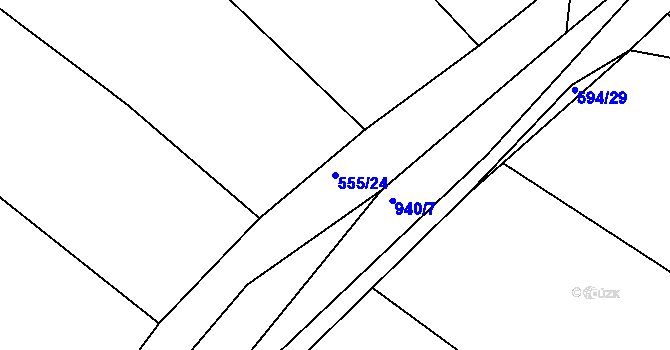Parcela st. 555/24 v KÚ Loza, Katastrální mapa