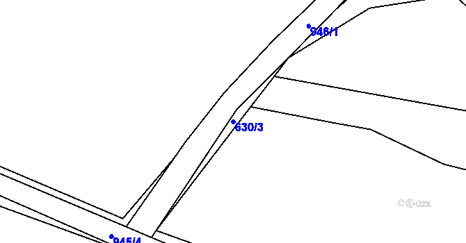 Parcela st. 630/3 v KÚ Loza, Katastrální mapa