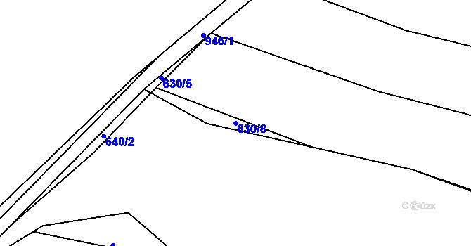 Parcela st. 630/8 v KÚ Loza, Katastrální mapa