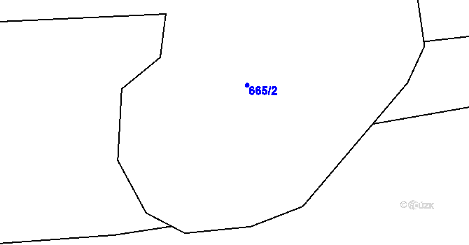 Parcela st. 665/4 v KÚ Loza, Katastrální mapa