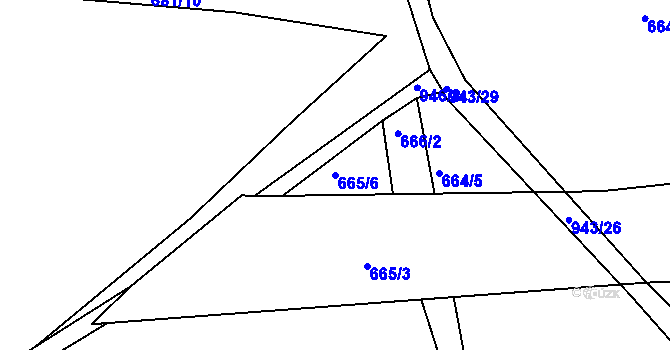 Parcela st. 665/6 v KÚ Loza, Katastrální mapa