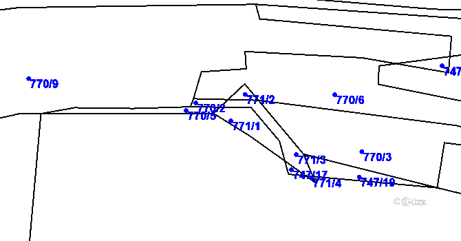Parcela st. 771/1 v KÚ Loza, Katastrální mapa