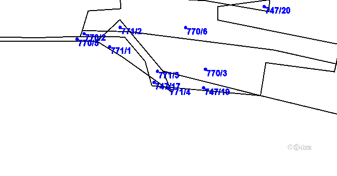 Parcela st. 771/4 v KÚ Loza, Katastrální mapa