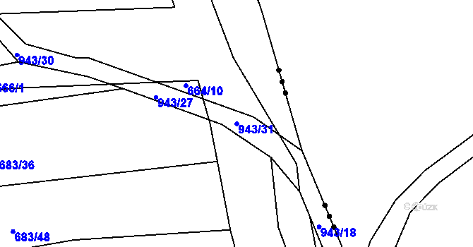 Parcela st. 943/31 v KÚ Loza, Katastrální mapa