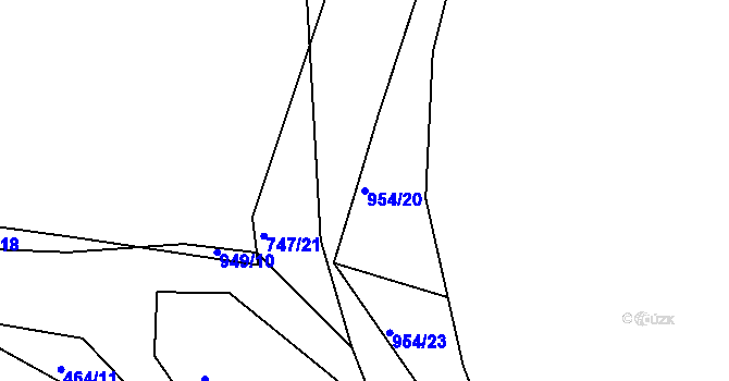 Parcela st. 954/20 v KÚ Loza, Katastrální mapa