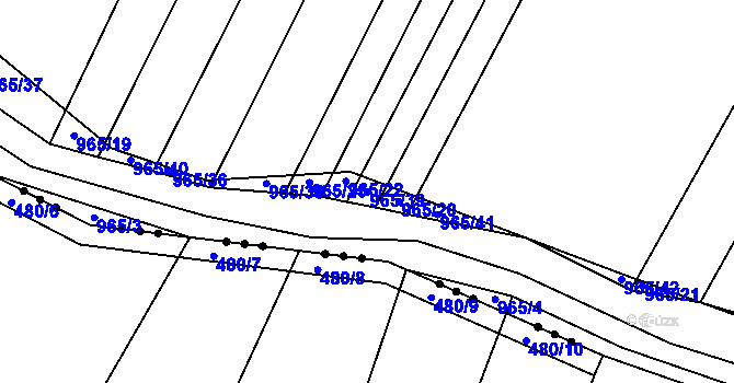 Parcela st. 965/39 v KÚ Loza, Katastrální mapa