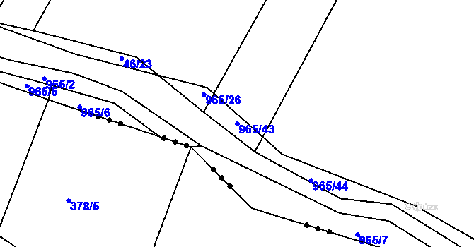 Parcela st. 965/43 v KÚ Loza, Katastrální mapa