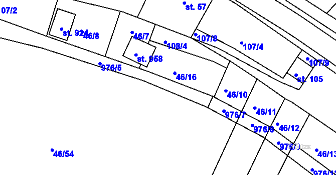 Parcela st. 976/6 v KÚ Loza, Katastrální mapa