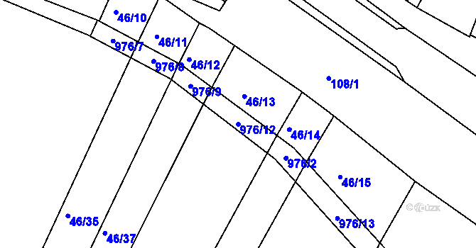 Parcela st. 976/12 v KÚ Loza, Katastrální mapa