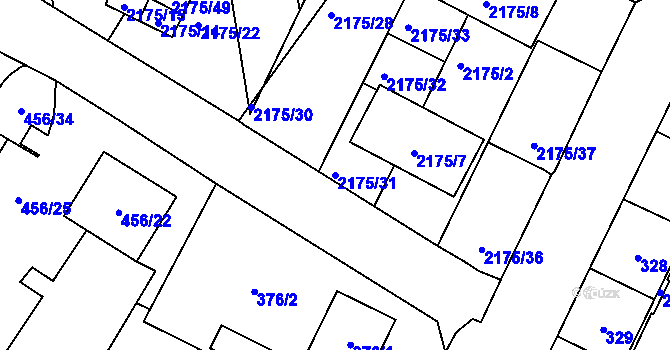Parcela st. 2175/31 v KÚ Dolní Benešov, Katastrální mapa