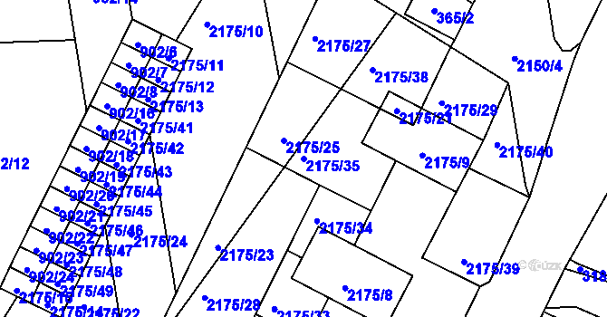 Parcela st. 2175/35 v KÚ Dolní Benešov, Katastrální mapa