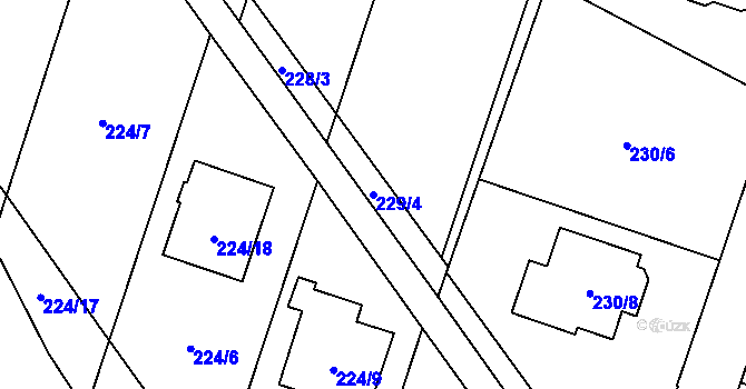 Parcela st. 229/4 v KÚ Dolní Benešov, Katastrální mapa