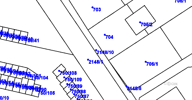 Parcela st. 2148/10 v KÚ Dolní Benešov, Katastrální mapa