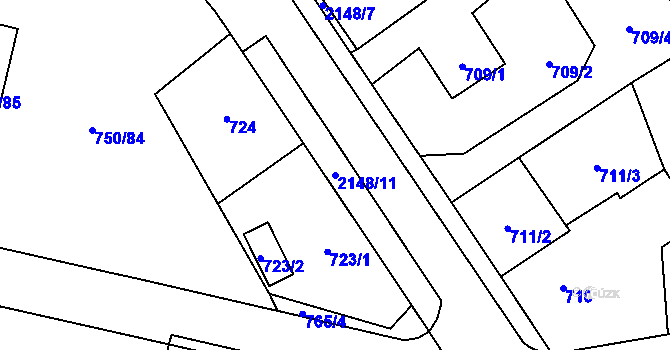 Parcela st. 2148/11 v KÚ Dolní Benešov, Katastrální mapa
