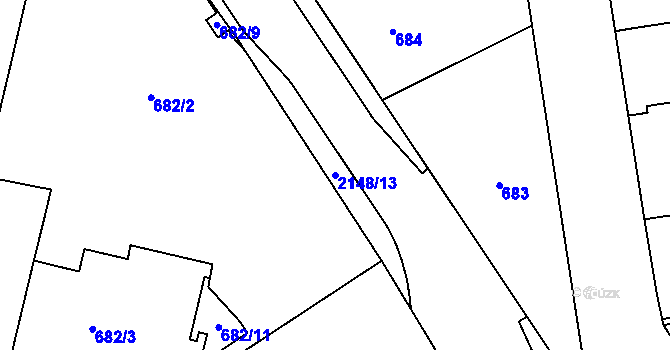 Parcela st. 2148/13 v KÚ Dolní Benešov, Katastrální mapa