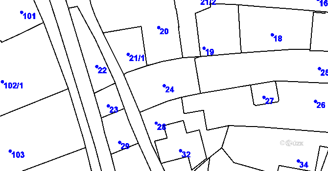 Parcela st. 24 v KÚ Dolní Benešov, Katastrální mapa