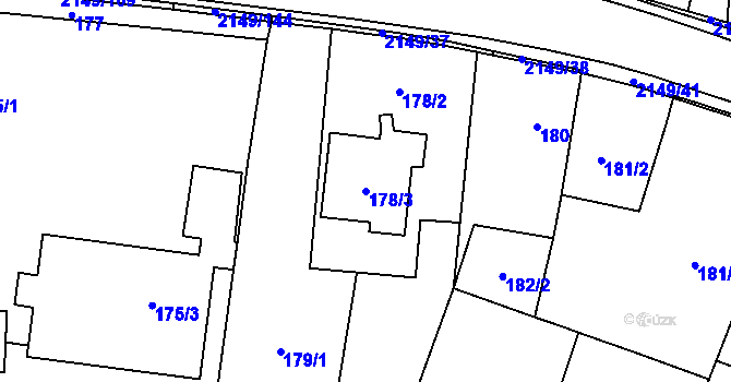 Parcela st. 178/3 v KÚ Dolní Benešov, Katastrální mapa
