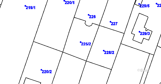 Parcela st. 225/2 v KÚ Dolní Benešov, Katastrální mapa