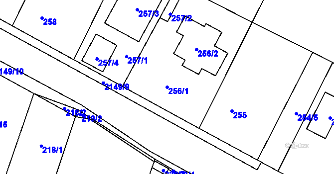 Parcela st. 256/1 v KÚ Dolní Benešov, Katastrální mapa