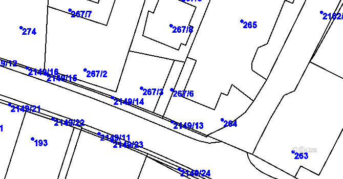 Parcela st. 267/6 v KÚ Dolní Benešov, Katastrální mapa