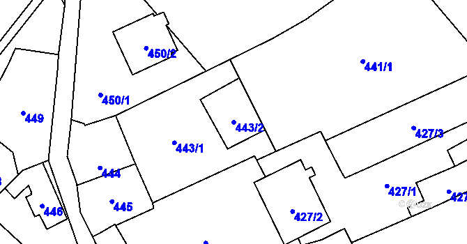 Parcela st. 443/2 v KÚ Dolní Benešov, Katastrální mapa