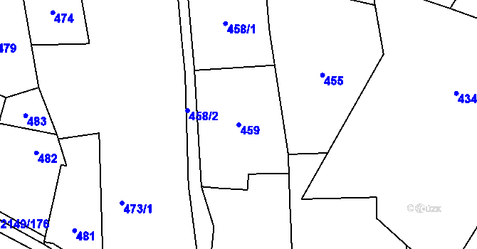 Parcela st. 459 v KÚ Dolní Benešov, Katastrální mapa