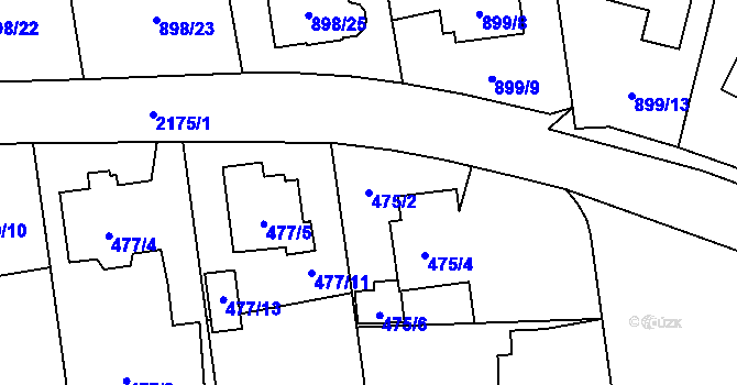 Parcela st. 475/2 v KÚ Dolní Benešov, Katastrální mapa