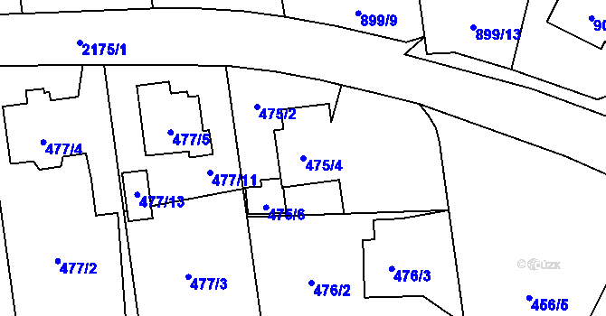 Parcela st. 475/4 v KÚ Dolní Benešov, Katastrální mapa