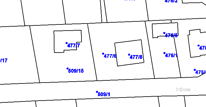 Parcela st. 477/6 v KÚ Dolní Benešov, Katastrální mapa
