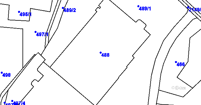 Parcela st. 488 v KÚ Dolní Benešov, Katastrální mapa