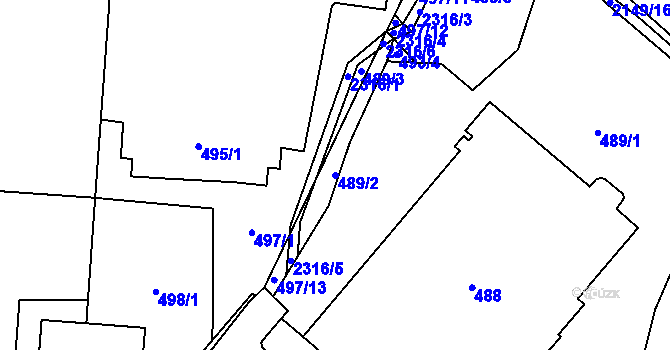 Parcela st. 489/2 v KÚ Dolní Benešov, Katastrální mapa