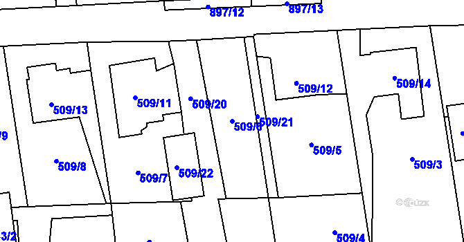 Parcela st. 509/6 v KÚ Dolní Benešov, Katastrální mapa
