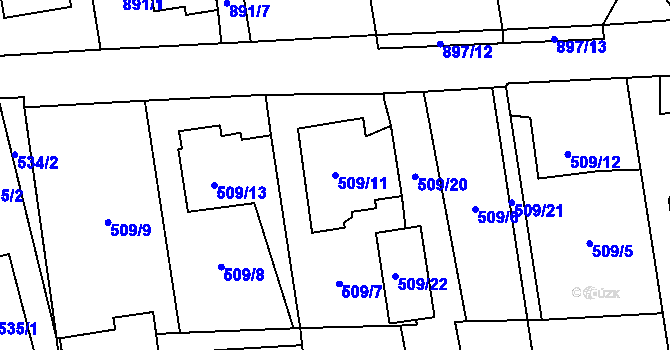 Parcela st. 509/11 v KÚ Dolní Benešov, Katastrální mapa