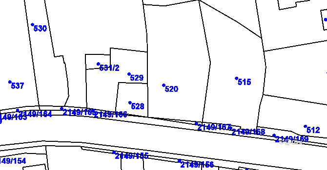 Parcela st. 520 v KÚ Dolní Benešov, Katastrální mapa