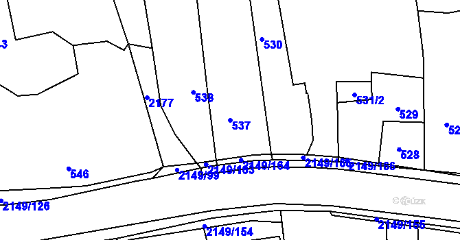Parcela st. 537 v KÚ Dolní Benešov, Katastrální mapa