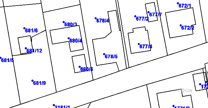 Parcela st. 678/5 v KÚ Dolní Benešov, Katastrální mapa