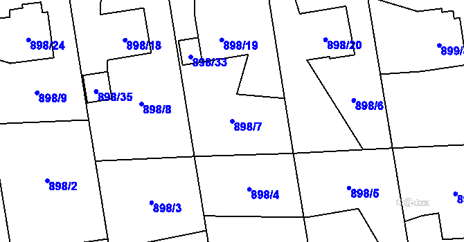 Parcela st. 898/7 v KÚ Dolní Benešov, Katastrální mapa