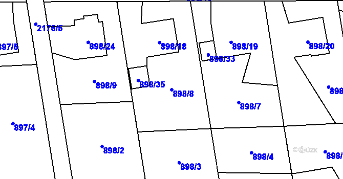 Parcela st. 898/8 v KÚ Dolní Benešov, Katastrální mapa