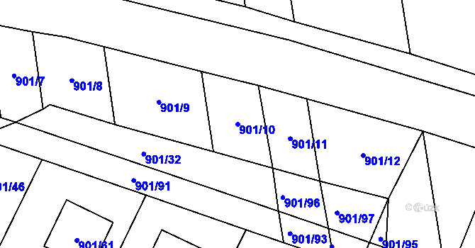 Parcela st. 901/10 v KÚ Dolní Benešov, Katastrální mapa