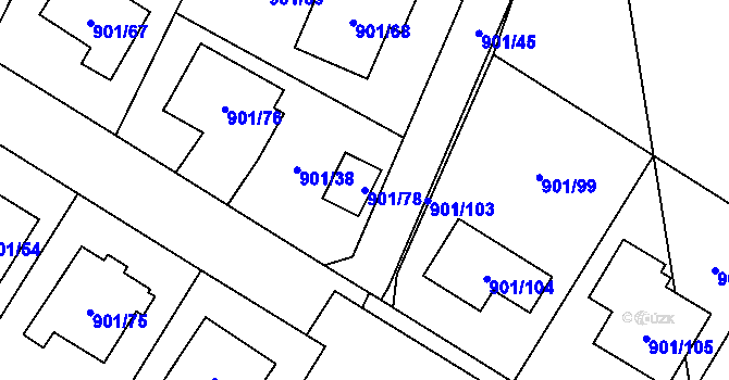 Parcela st. 901/78 v KÚ Dolní Benešov, Katastrální mapa
