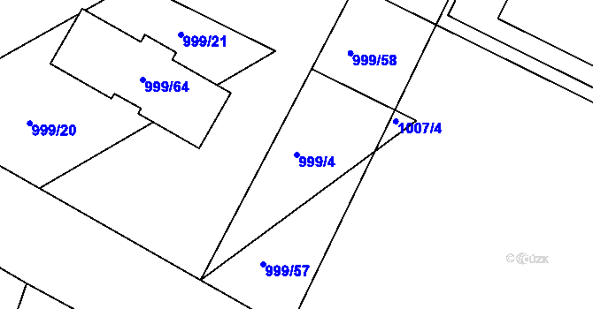Parcela st. 999/4 v KÚ Dolní Benešov, Katastrální mapa