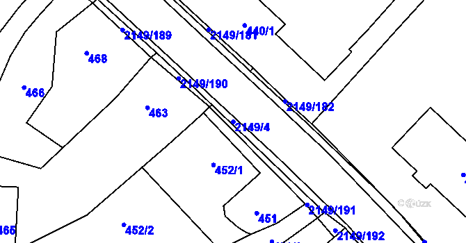 Parcela st. 2149/4 v KÚ Dolní Benešov, Katastrální mapa