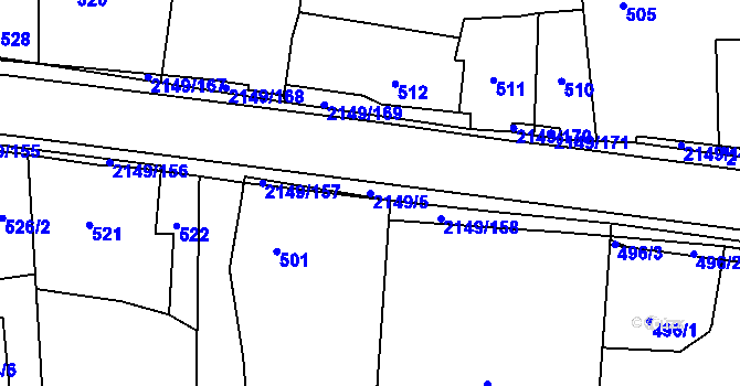 Parcela st. 2149/5 v KÚ Dolní Benešov, Katastrální mapa