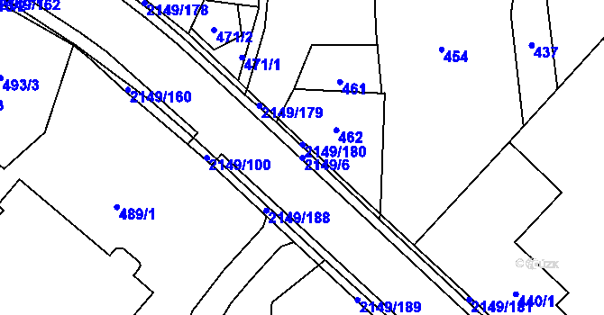 Parcela st. 2149/6 v KÚ Dolní Benešov, Katastrální mapa