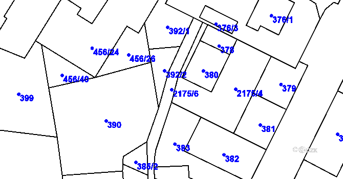 Parcela st. 2175/6 v KÚ Dolní Benešov, Katastrální mapa