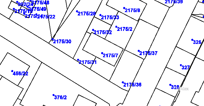 Parcela st. 2175/7 v KÚ Dolní Benešov, Katastrální mapa