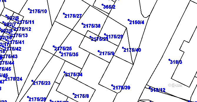 Parcela st. 2175/9 v KÚ Dolní Benešov, Katastrální mapa