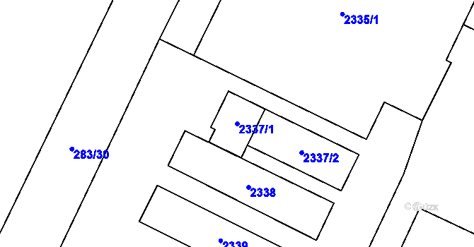 Parcela st. 2337/1 v KÚ Dolní Benešov, Katastrální mapa