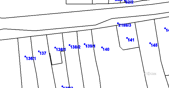 Parcela st. 139/1 v KÚ Dolní Benešov, Katastrální mapa