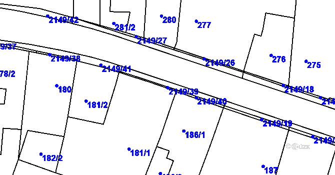 Parcela st. 2149/39 v KÚ Dolní Benešov, Katastrální mapa